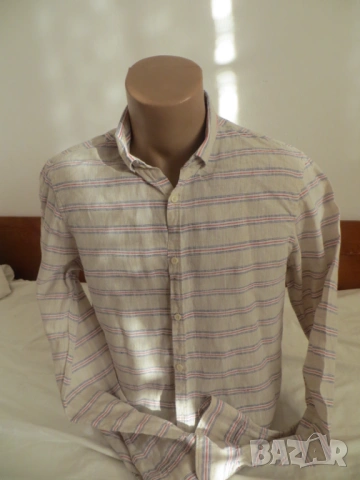 Мъжки ризи с дълъг ръкав лен , снимка 3 - Ризи - 50943822
