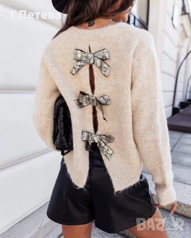 ❌Пуловер с панделки на гърба 