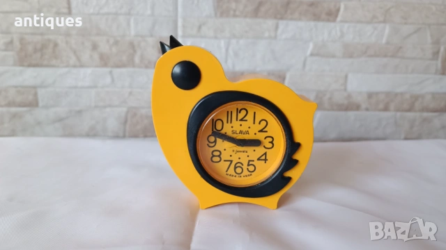 Стар детски часовник / будилник - SLAVA- Сделано в СССР - 1970г.