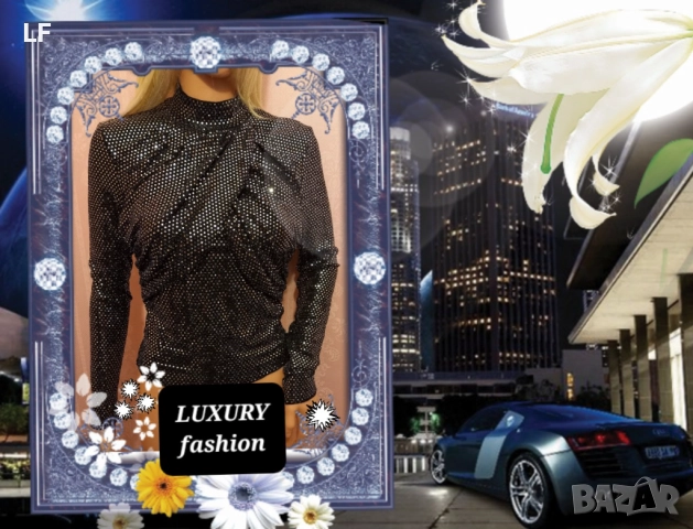 Дамски блузи с кристали и блясък, снимка 2 - Блузи с дълъг ръкав и пуловери - 52398844