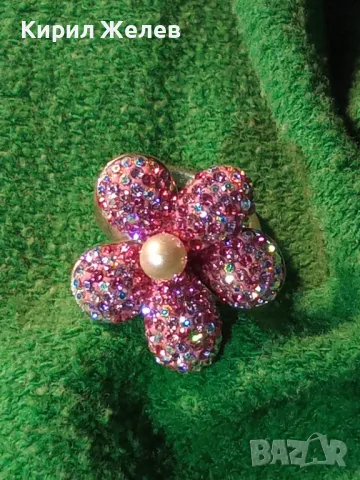 ФЛОРАЛЕН СКЪПОЦЕНЕН СРЕБЪРЕН ПРЪСТЕН ЦВЕТЕ СРЕБРО 925 с БЯЛА ПОЗЛАТА 49215, снимка 11 - Пръстени - 49427697