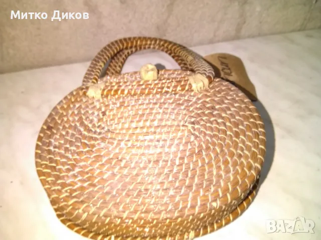 Кръгла дамска чанта от ратан нова Бразилия маркова фи 20см, снимка 4 - Чанти - 49589588