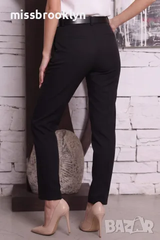 Панталон “Black Elegance Line” – елегантен черен панталон с колан арт.8025, снимка 3 - Панталони - 55821514