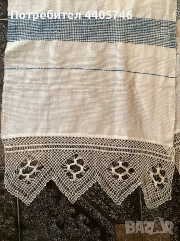 Ръчно тъкана с плетена на една кука дантела кърпа, снимка 11 - Антикварни и старинни предмети - 49469290