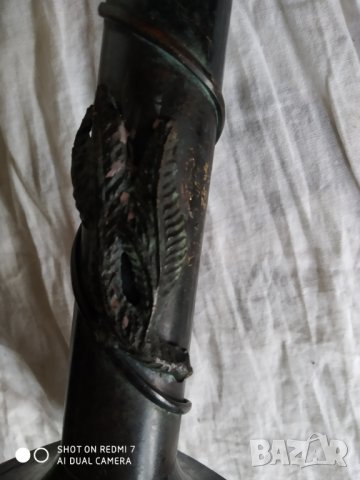 масивен месингов свещник, снимка 3 - Антикварни и старинни предмети - 34976482