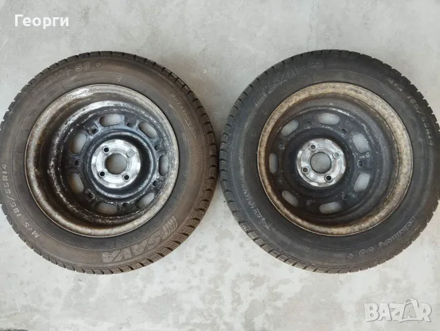 Стоманени джанти с гуми 14" 4х100, снимка 3 - Гуми и джанти - 55728975