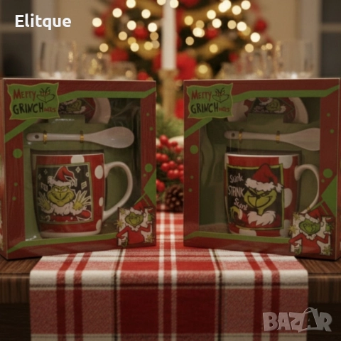 Коледен подаръчен комплект Merry Grinchmas – идеален подарък за добро настроение, снимка 3 - Декорация за дома - 52575521