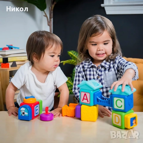 Магнитни кубчета за игра и обучение Baby Einstein Connectables Bridge & Learn., снимка 9 - Образователни игри - 53068444