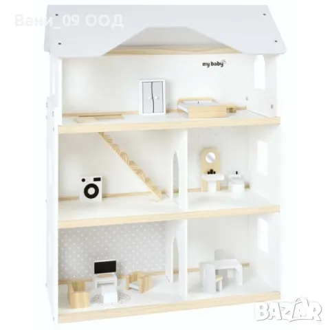 Дървена къща за кукли , снимка 3 - Кукли - 47710007