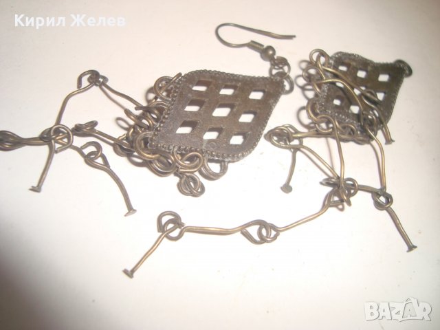 СТАРИННИ БРОНЗ ОБЕЦИ ЕТНОГРАФСКИ за НОСИЯ СТАР НАКИТ 70651, снимка 8 - Обеци - 30580760