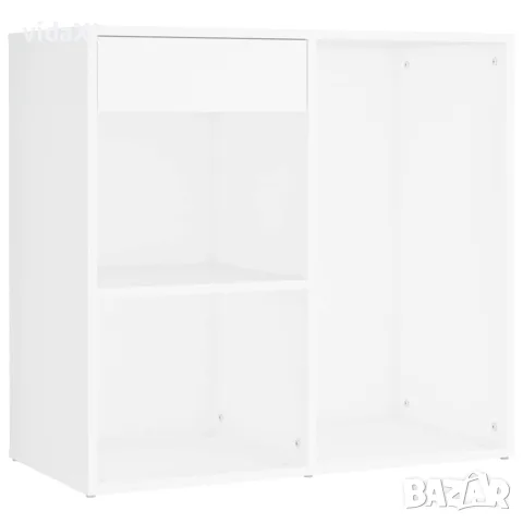 vidaXL LED тоалетка с шкаф, бяла, инженерно дърво, снимка 9 - Тоалетки - 56146550