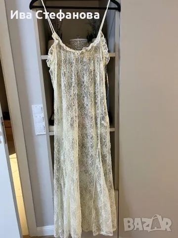 Wow 🤩 Нова секси мека поламид разкошна бяла дантелена дантела нощница, снимка 4 - Нощници - 48656980
