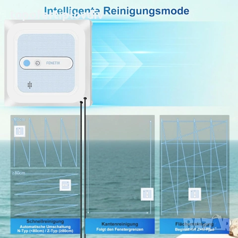 Робот за прозорци Fenetix 6000Pa,Гаранция, снимка 5 - Прахосмукачки - 54155071