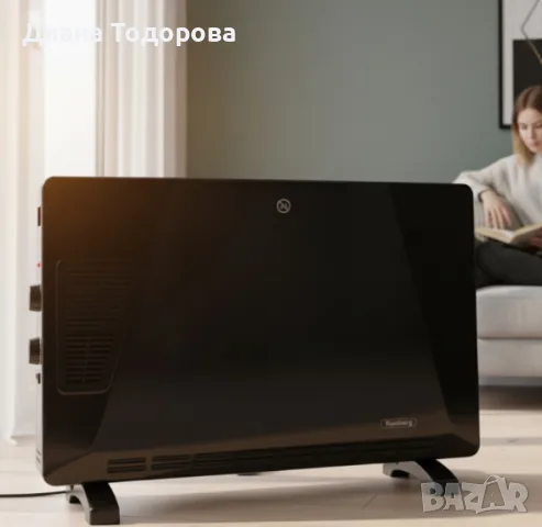 Мощен конвекторен радиатор Rosberg 2500W с вентилатор и термостат 