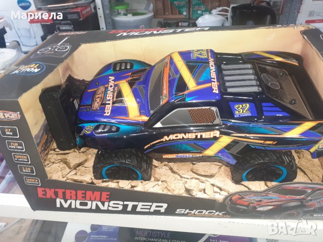 Джип с дистанционно , Extreem monster 1:10 , 27mhz , радиоуправляема джипка, снимка 2 - Електрически играчки - 38601611