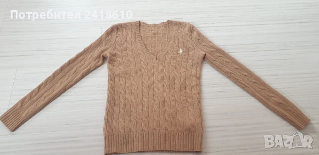 POLO Ralph Lauren Cable Wool  V - Neck Size S ОРИГИНАЛ! Дамски Пуловер!, снимка 7 - Блузи с дълъг ръкав и пуловери - 52718978
