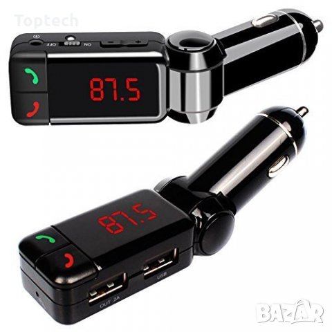 Луксозен Bluetooth FM трансмитер с USB зарядно за GSM, Bluetooth Car Charger, снимка 2 - Аксесоари и консумативи - 30348366