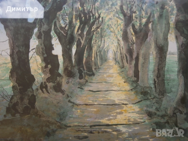 Майсторска литография 72х62см., снимка 3 - Картини - 52264299