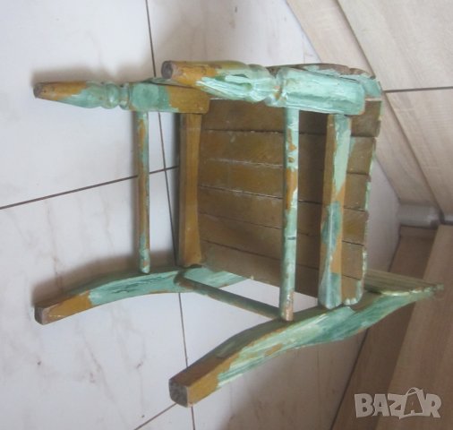 Старо детско дървено столче, стол, столче, рибарско, дървено, стари столове, снимка 8 - Други - 31236565