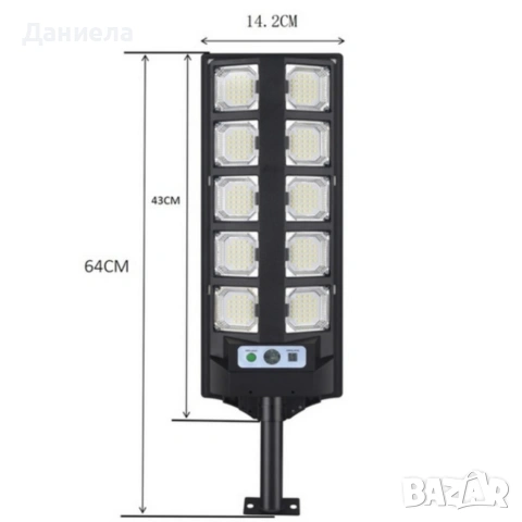 Улична соларна лампа BK-260-10 DRAGON 3000W - мощна и икономична, снимка 7 - Соларни лампи - 53881863