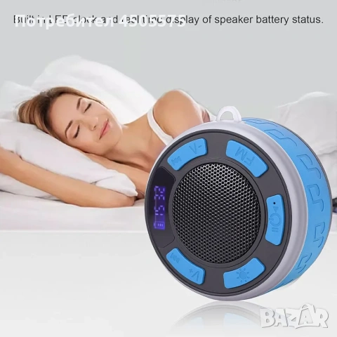 Bluetooth Колонка IPX7, Водоустойчива с FM Радио, Антена, Часовник, Навсякъде с Теб, снимка 7 - Bluetooth тонколони - 54356259