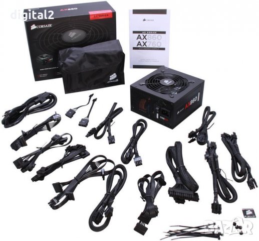 Захранване Corsair AX860 860W Platinum (CP-9020044) ново 24 м гаранция, снимка 5 - Захранвания и кутии - 32095140