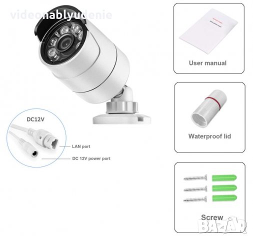 Super UltraHD 4MPx 6 АRRAY Метална IP66 Удароустойчива и Водоустойчива LAN Камера H.265X Audio ONVIF, снимка 2 - IP камери - 30416269