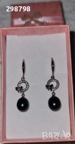 Дамски обеци от естествени перли и сребро, снимка 11 - Обеци - 36078975