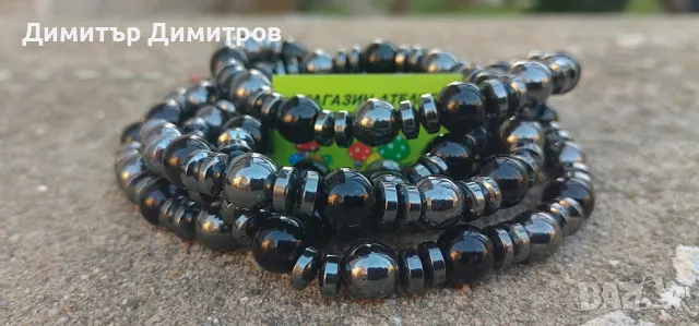 Мъжки гривни с оникс и хематит. Бижута Луди гъби. Ръчна изработка.