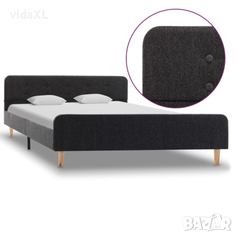 vidaXL Рамка за легло, тъмносива, конопен плат, 160x200 см(SKU:284898), снимка 1