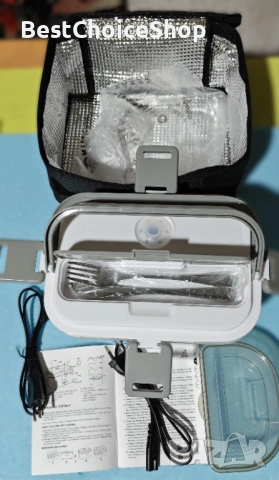 Електрическа преносима кутия за обяд 3 в 1, неръждаема стомана, с аксесоари, 220V/12V/24 , снимка 7 - Кутии за съхранение - 53145464