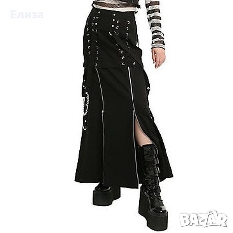 сайбър готик пънк пола XL и XXL 2 в 1 Tripp NYC double corset zip off skirt, снимка 3 - Поли - 34351545