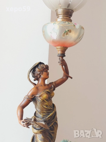 Антикварна газена лампа -19 век., 1 500 €/височина 60 см./, снимка 5 - Антикварни и старинни предмети - 52310300