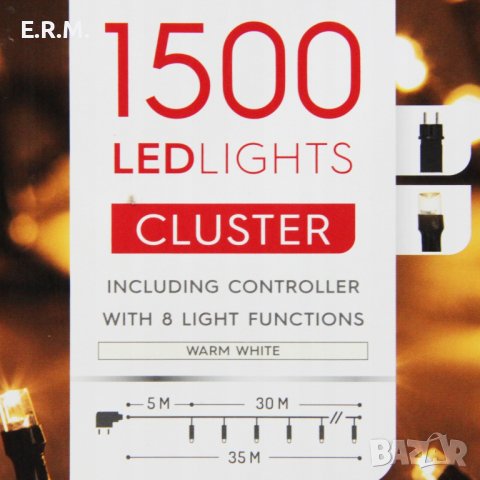 Коледни светлини Luxuriance 1500 LED 35m. Коледна украса лампички за декорация , снимка 2 - Лед осветление - 42704591