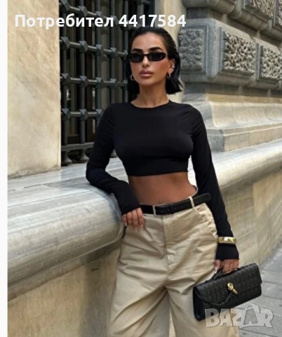 Черна блуза нова , снимка 2 - Блузи с дълъг ръкав и пуловери - 52807695