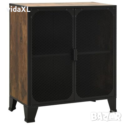 vidaXL Шкаф за съхранение, рустик кафяво, 72x36x82 см, метал и МДФ, снимка 1
