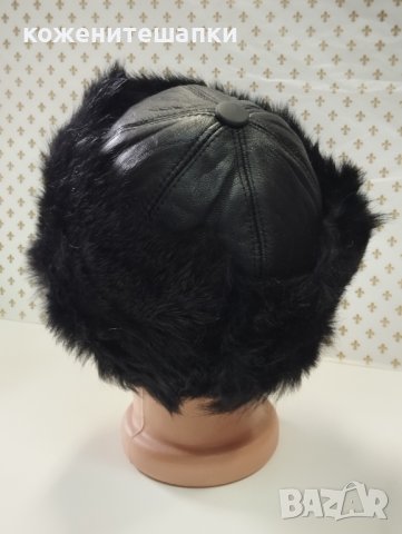Дамска шапка естествена кожа ,черна -16, снимка 2 - Шапки - 30925202