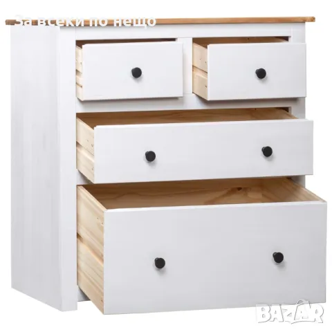 Бюфет, бял, 80x40x83 см, борова дървесина, Panama Range Код P332, снимка 2 - Бюфети - 49789925