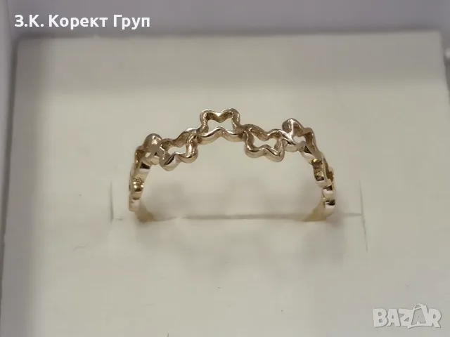 Дамски златен пръстен 14К 585 / 1,00 гр., снимка 5 - Пръстени - 55840980