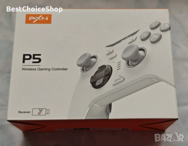 PXN P5 безжичен гейминг контролер с Hall ефект джойстик и спусък, снимка 2 - Аксесоари - 53194436