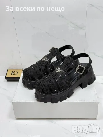 Prada Дамски Сандали С Кристали🔝Дамски Сандали С Камъчета Прада - Различни Цветове Код SEM-116, снимка 4 - Сандали - 55754278
