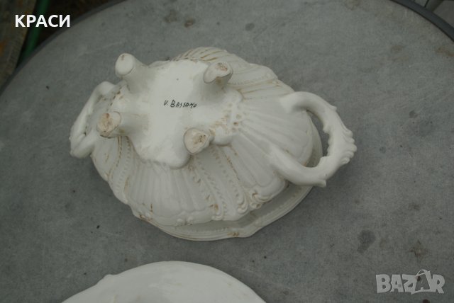 продавам старинен супник със бъркалка и поднос, снимка 9 - Антикварни и старинни предмети - 42143966