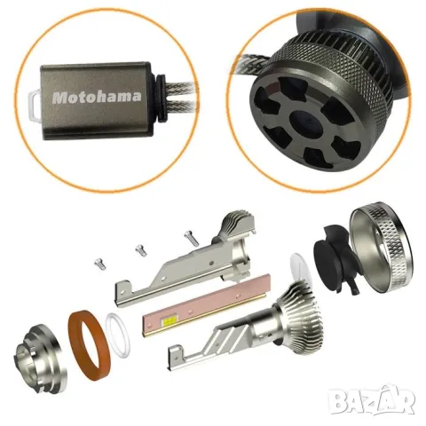 LED крушки Motohama X16 9006 120W 6000K 12V комплект 2 броя, снимка 4 - Аксесоари и консумативи - 55864737