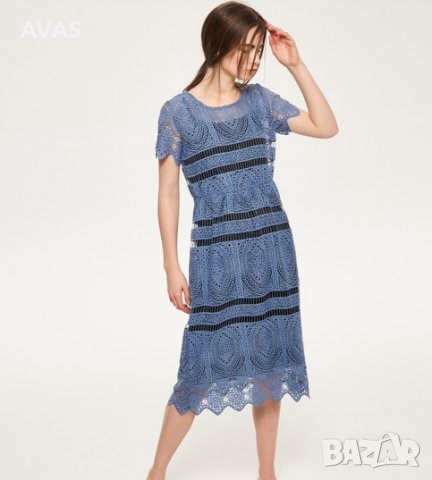 Нова -55% Reserved синя дълга рокля с подплата S M размер , снимка 1 - Рокли - 36762456