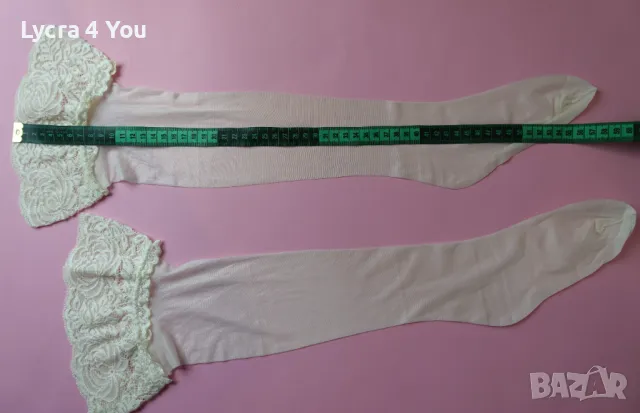 S/M нови чорапи със силикон в цвят шампанско, снимка 7 - Бельо - 47643970