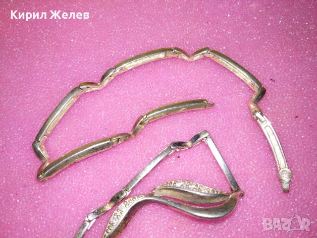 ФЛОРАЛНО СРЕБЪРНО КОЛИЕ СРЕБРО 925 с ЦИКОНИ ЧАСТ от КОМПЛЕКТ с НУЖДА от РЕМОНТ РЕСТАВРАЦИЯ! 41925, снимка 9 - Колиета, медальони, синджири - 44394281