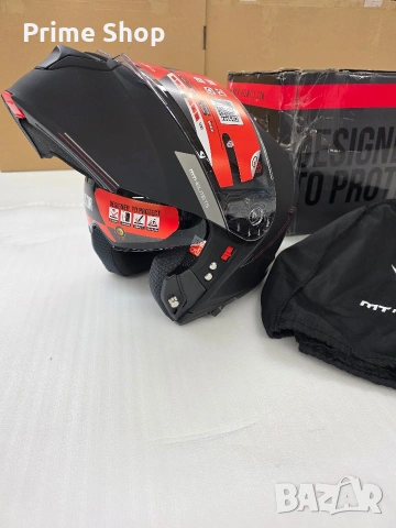 Модулна мото каска MT Helmets Genesis, размер М, Черен мат, ECE 22.06, снимка 10 - Аксесоари и консумативи - 53904578