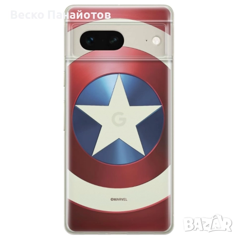 Google Pixel 7-на Marvel с мотива на Капитан Америка, снимка 2 - Калъфи, кейсове - 51911179