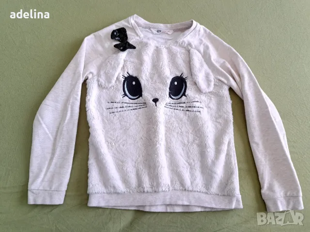 H&M блуза с зайче, 134р.