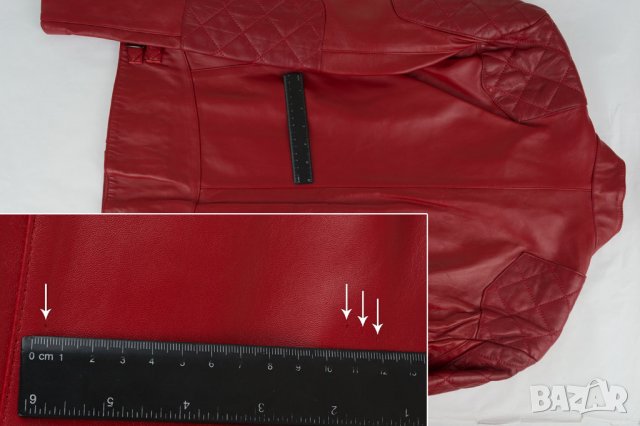 Мъжко червено кожено яке марка Felix Hardy - L, снимка 5 - Якета - 38093586